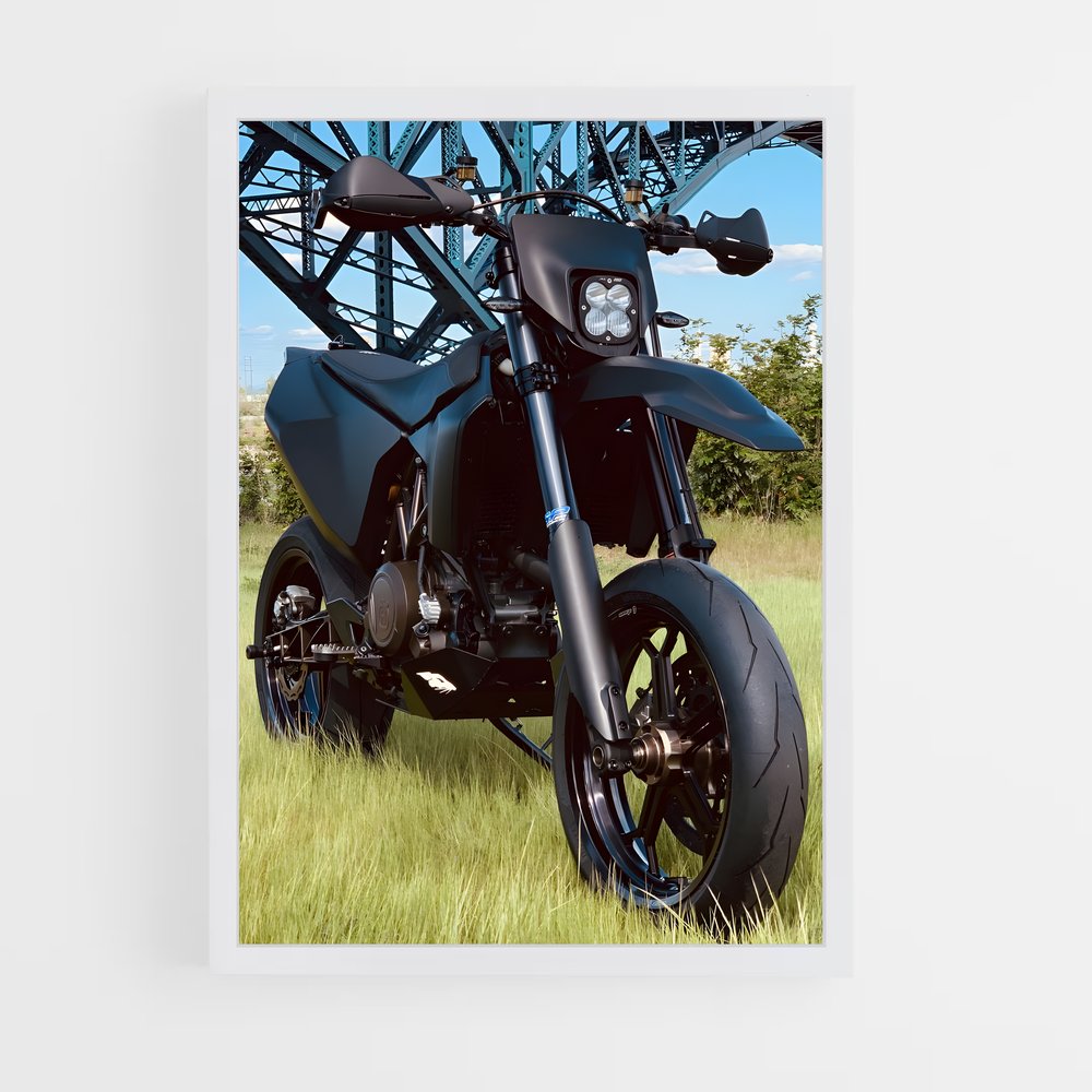 Poster Moto sous le Pont – affiche Husqvarna (vue 3)